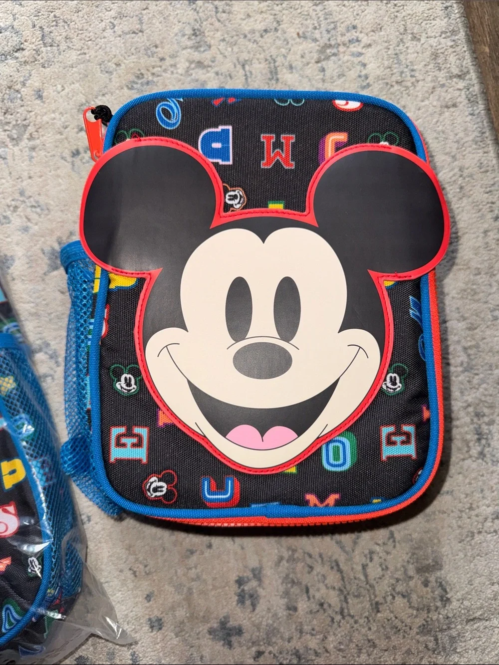 Disney Mickey Mouse Kids Backpack and Lunch Bag - Black, Blue, Red